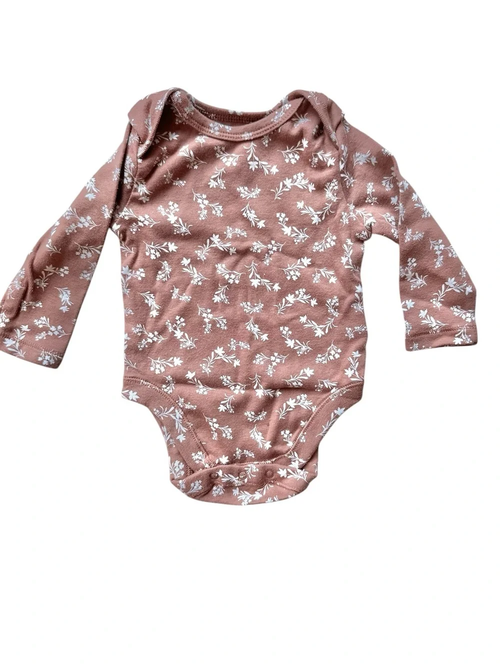 Old Navy long sleeve onesie bodysuit lot size 0-3 month red, pink, floral, brown